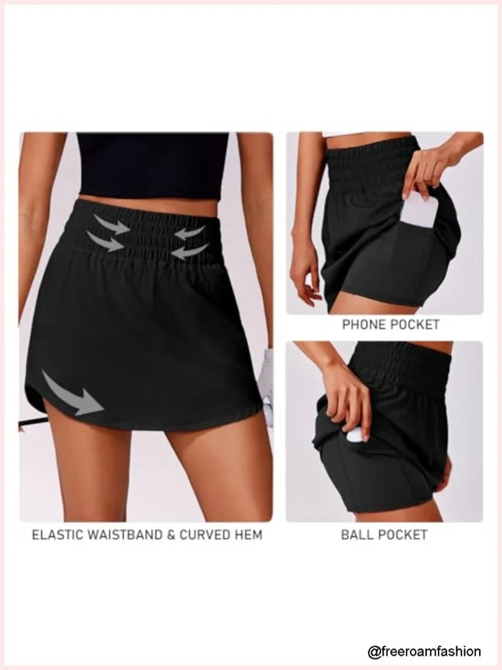 Golf Skort High Waisted Tummy Control with Built-in Shorts & Pockets Quick Dry
